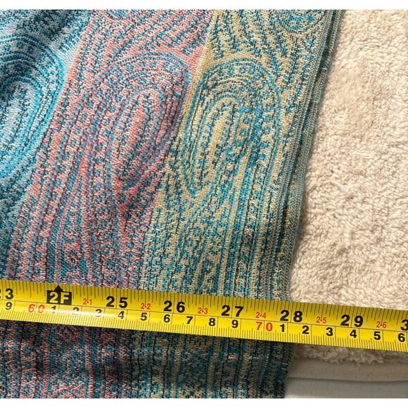 Pashmina Women Paisley Scarf Shawl Pastels Silk Pashmina Blend Fringed 70x28" - Picture 8 of 9